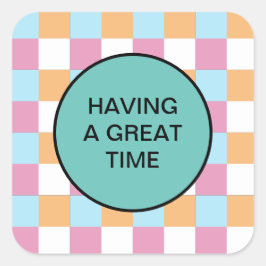 Adesivo Quadrado Texto personalizado engraçado