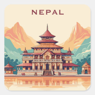 Adesivo Quadrado Texto personalizado Nepal