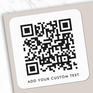 Adesivo Quadrado Texto Personalizado Simples Limpo e Limpo do Códi