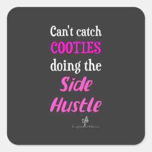 Adesivo Quadrado Texto Rosa Neon Cooties De Hustle Lateral