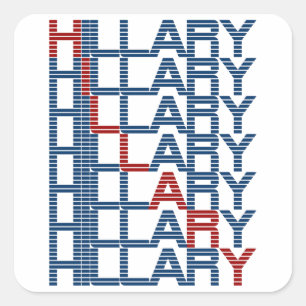 Adesivo Quadrado textoPilhasDeTextoDeClonagem Hillary