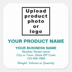 Adesivo Quadrado Textos mínimos verdes sobre produtos empresariais