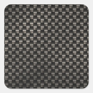 Adesivo Quadrado Textura da fibra do carbono