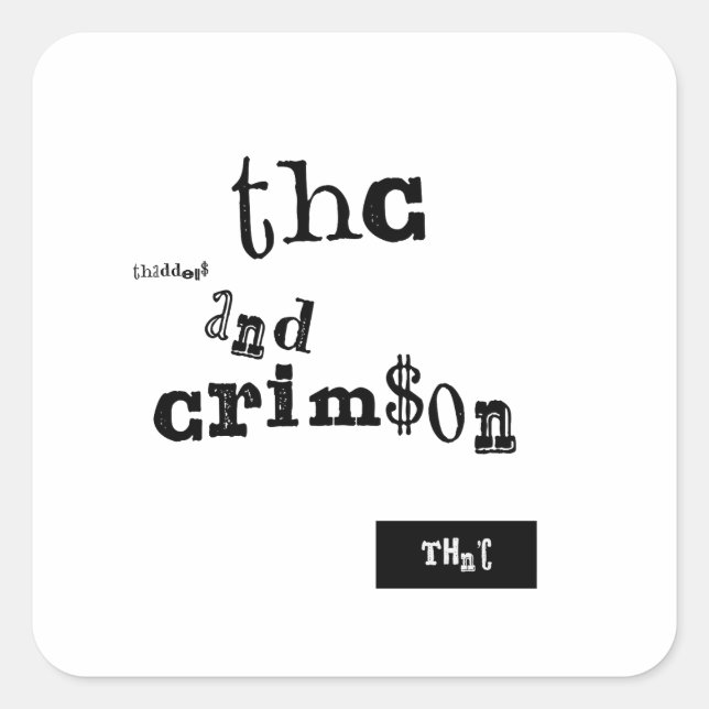Adesivo Quadrado thaddeus & crimson (Frente)