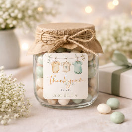 Adesivo Quadrado Thank You Neutral Baby Clothesline Baby Shower