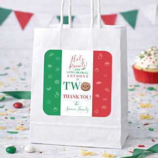 Adesivo Quadrado Thank You Second Birthday Party Italian Meatball