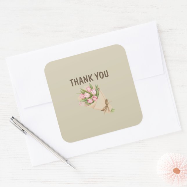 Adesivo Quadrado Thank You Sticker – Appreciation & Gratitude (Envelope)
