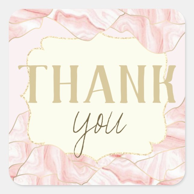 Adesivo Quadrado Thank You Stickers  (Frente)