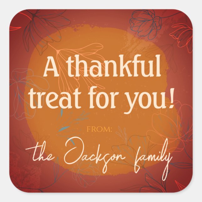 Adesivo Quadrado Thankful Treat Sticker -Autumn Warmth (Frente)