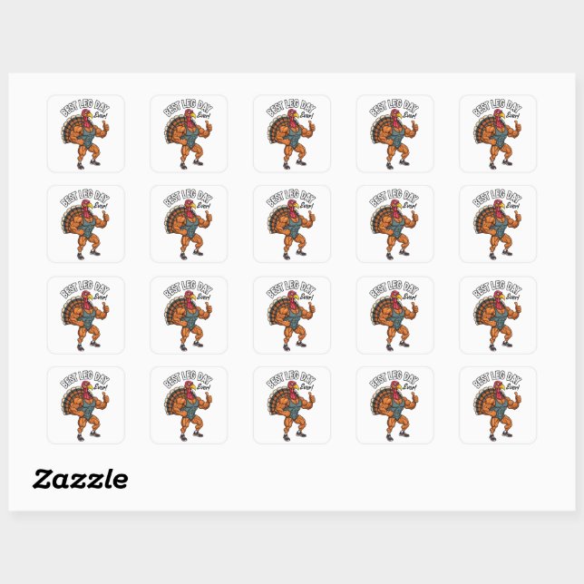 Adesivo Quadrado Thanksgiving Leg Day Sticker (Folha)