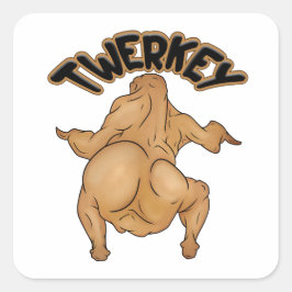 Adesivo Quadrado Thanksgiving Twerkey Sticker