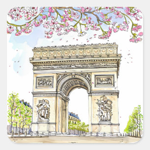 Adesivo Quadrado The Arc de Triomphe (Paris)