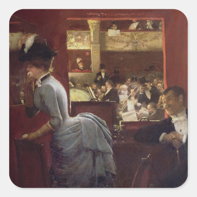 Adesivo Quadrado The Box by the Stalls, c.1883 (Frente)