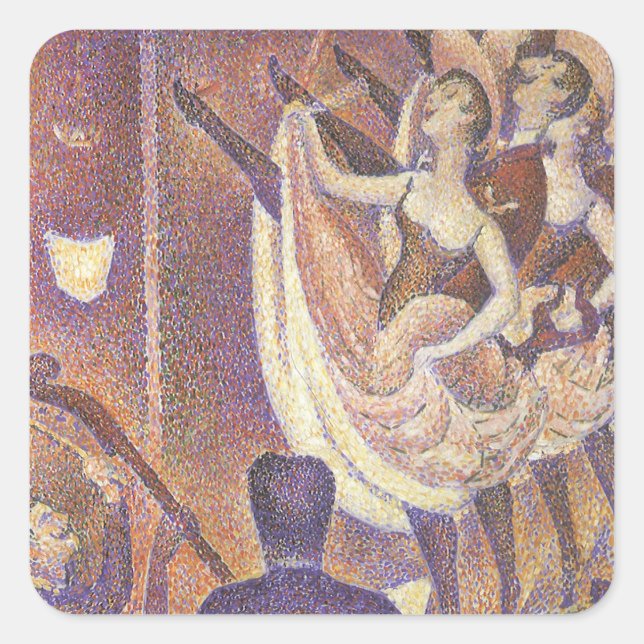 Adesivo Quadrado The Can Dance, Le Chahut, por Georges Seurat (Frente)