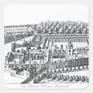 Adesivo Quadrado The Charterhouse Hospital, c.1720