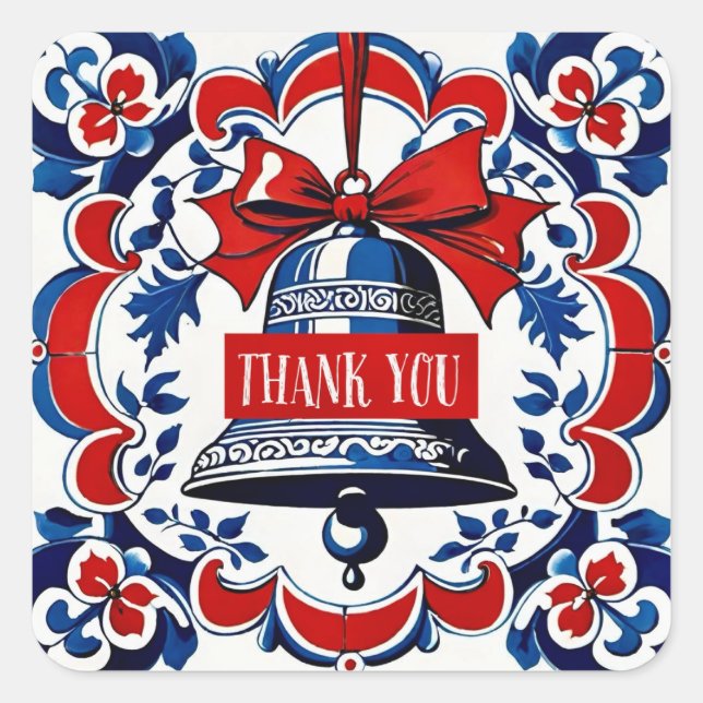 Adesivo Quadrado The Christmas Bell and the Mysterious Guest (Frente)