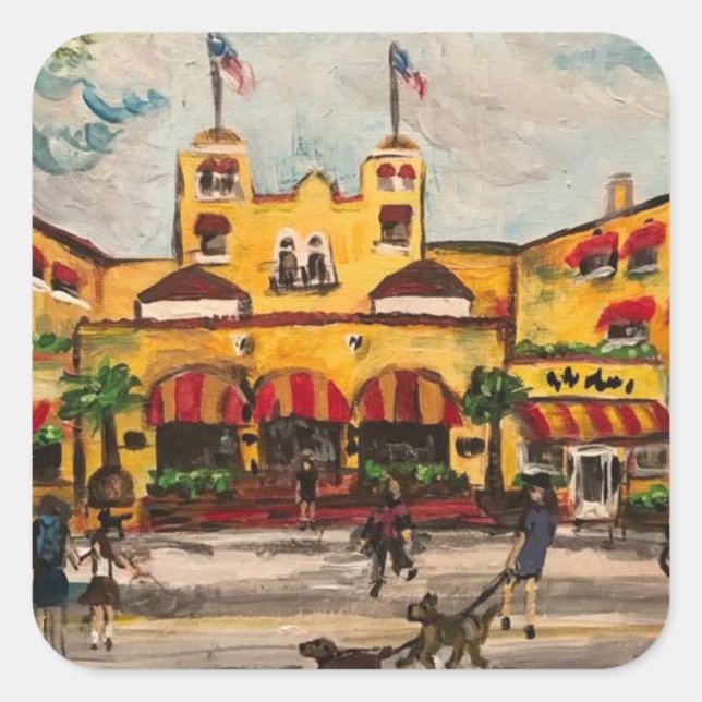 Adesivo Quadrado "The Colony Hotel, Delray Beach, Florida" Sticker (Frente)