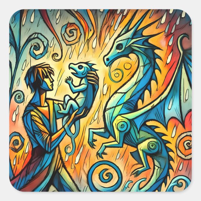 Adesivo Quadrado  the dragon keeper (Frente)