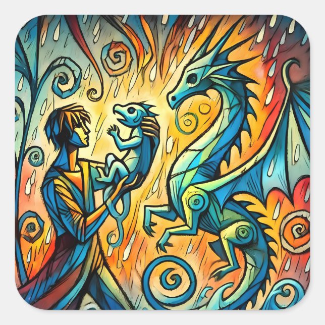 Adesivo Quadrado  the dragon keeper (Frente)