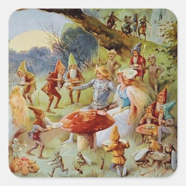 Adesivo Quadrado “The Feast” Fairy Art By E S Hardy (Frente)