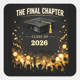 Adesivo Quadrado The Final Chapter Graduation 2026 Custom Sticker 