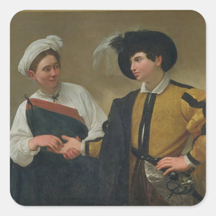 Adesivo Quadrado The Fortune Teller (La Buona Ventura), c.1594