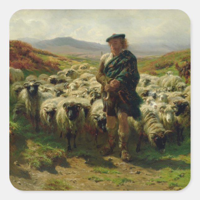 Adesivo Quadrado The Highland Shepherd, 1859 (Frente)