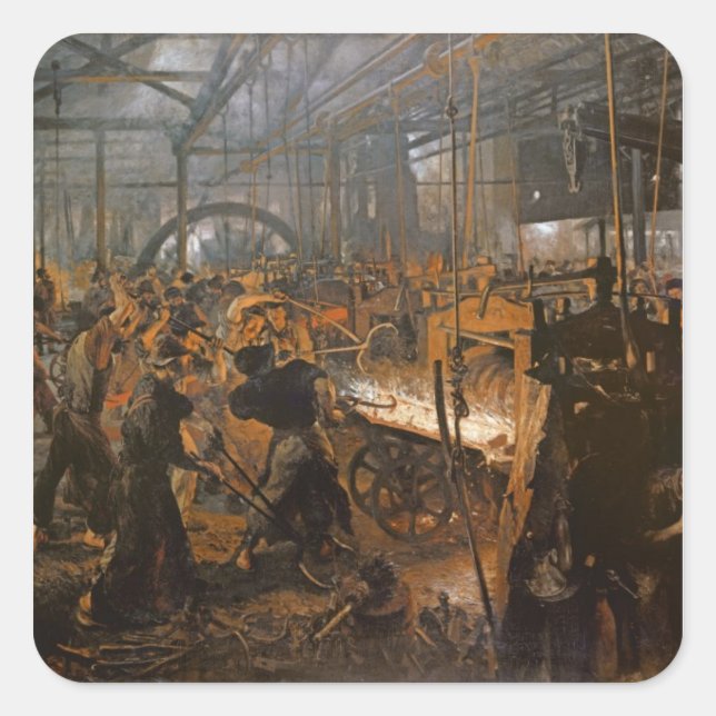 Adesivo Quadrado The Iron-Rolling Mill , 1875 (Frente)