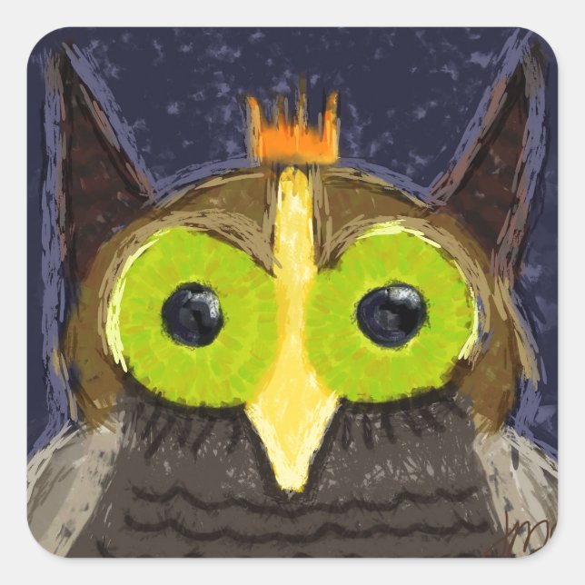 Adesivo Quadrado The Kingly Owl (Frente)