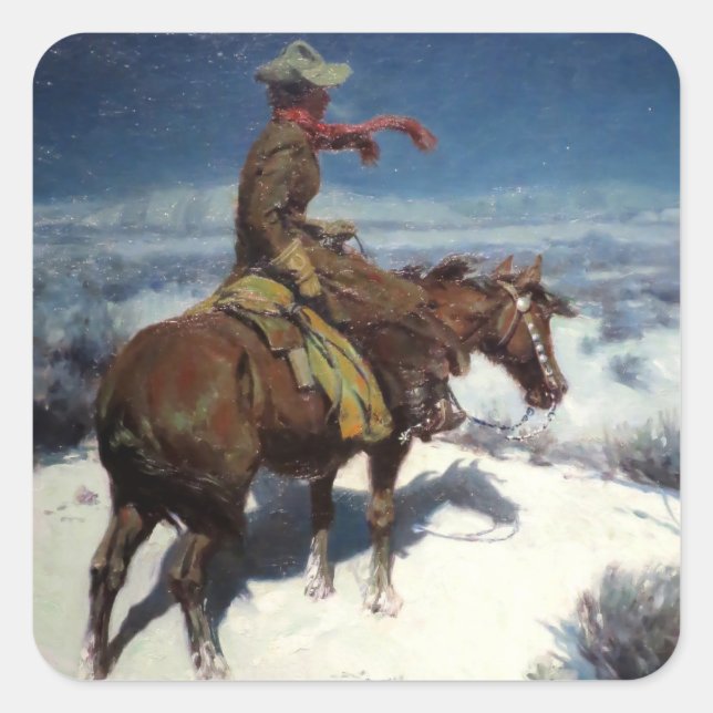 Adesivo Quadrado “The Lonely Vigil” by W Herbert Dunton (Frente)