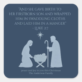 Adesivo Quadrado The Nativity Sticker – Birth of Jesus Manger Scene