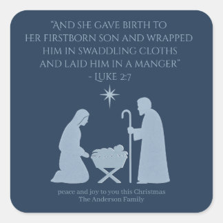 Adesivo Quadrado The Nativity Sticker – Birth of Jesus Manger Scene