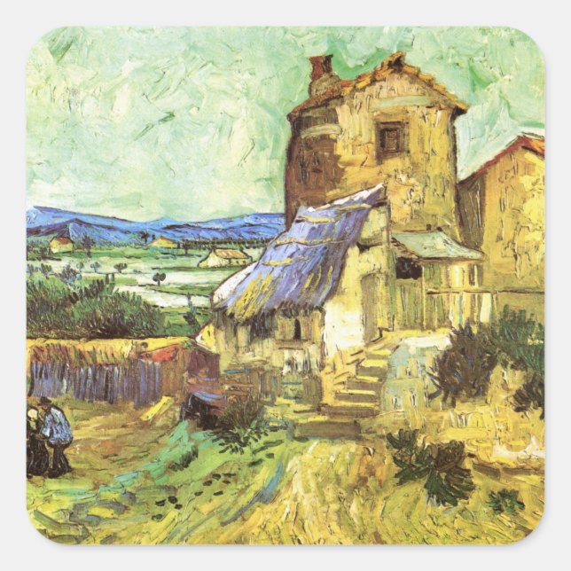 Adesivo Quadrado The Old Mill por Vincent van Gogh (Frente)