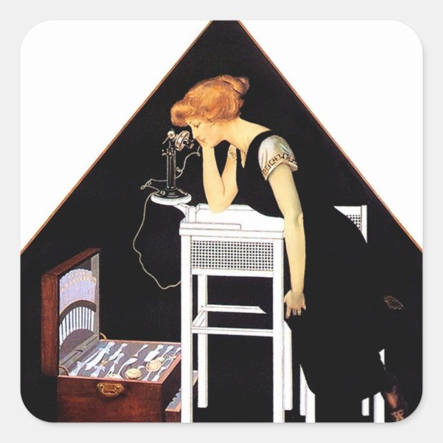 Adesivo Quadrado The Silver Chest by C Coles Phillips (Frente)