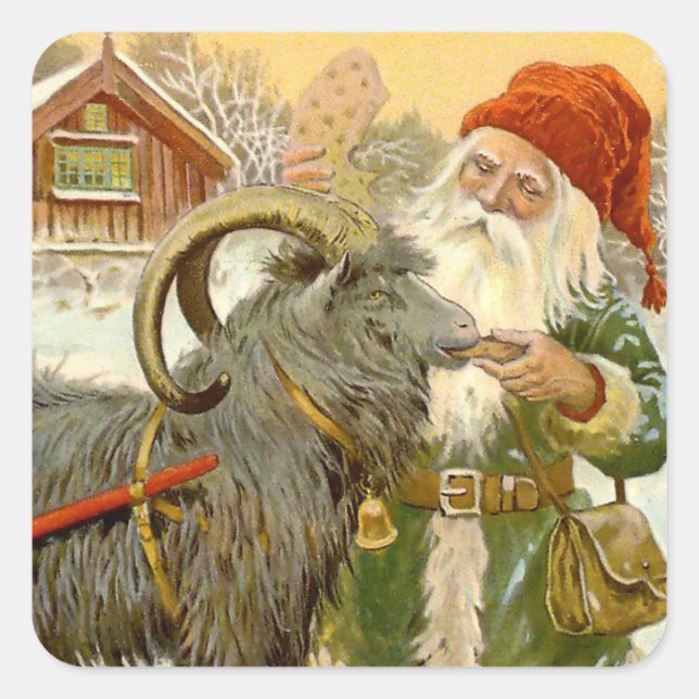 Adesivo Quadrado "The Sled Goat", por Jenny Nystrom (Frente)