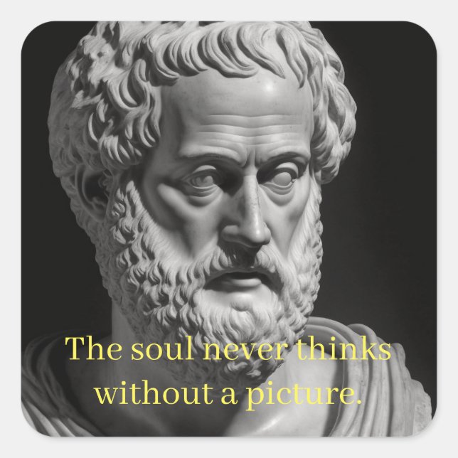 Adesivo Quadrado The soul never thinks without a picture (Frente)
