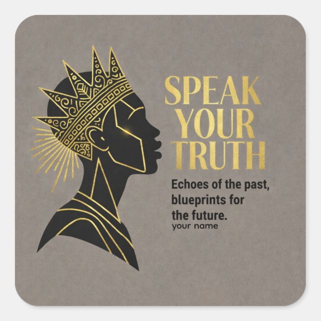 Adesivo Quadrado The Sovereign Voice: Echoes & Blueprints (Frente)