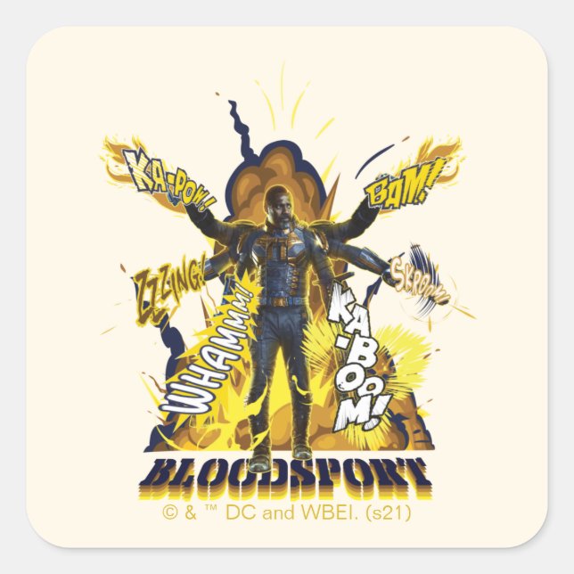 Adesivo Quadrado The Suicide Squad | Bloodsport Action Graphic (Frente)