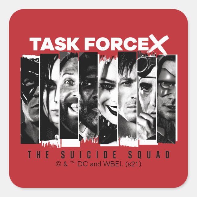 Adesivo Quadrado The Suicide Squad | Task Force X (Frente)