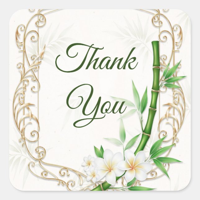 Adesivo Quadrado The Tropical Imperial Bamboo Garden Wedding  (Frente)