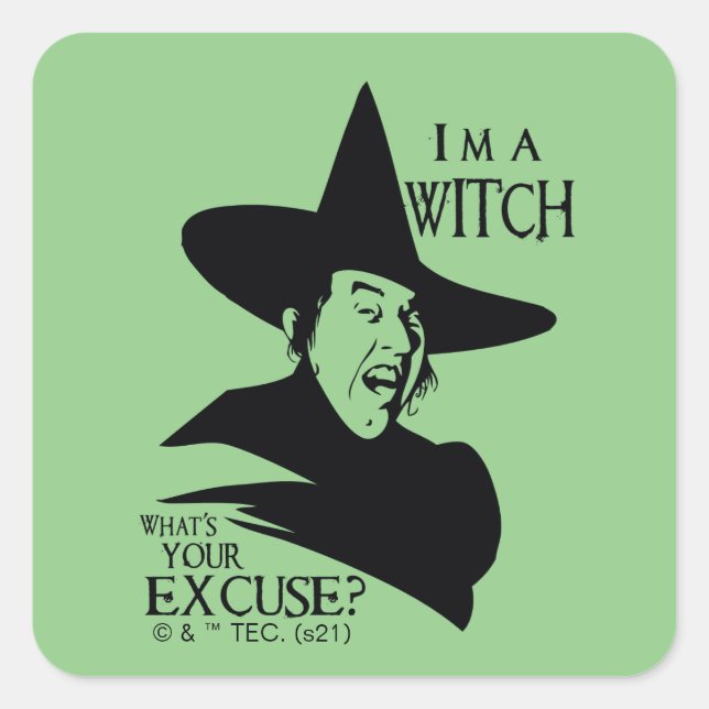 Adesivo Quadrado The Wizard Of Oz™ | I'm A Witch (Frente)