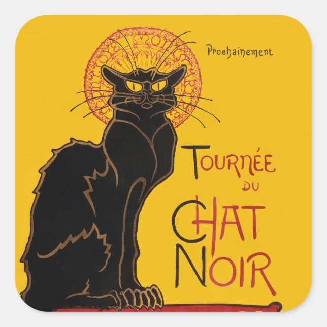 Adesivo Quadrado Theophile Steinlen - Le Chat Noir Vintage (Frente)