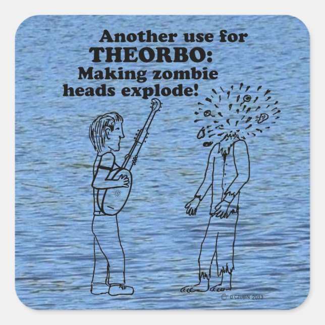 Adesivo Quadrado Theorbo Zombie Explode Pau Quadrado (Frente)