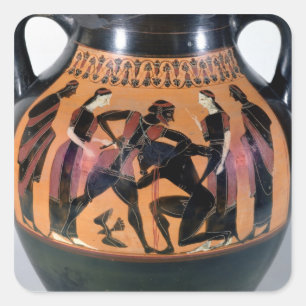 Adesivo Quadrado Theseus Lutando contra o Minotauro