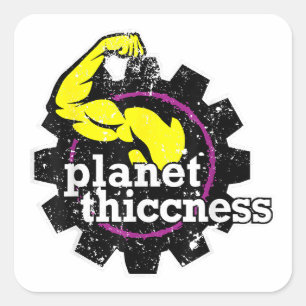 Adesivo Quadrado Thicness Planet Gym Espessura Engraçado Piada