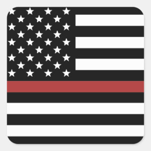 Adesivo Quadrado Thin Red Line USA Flag Fire Department