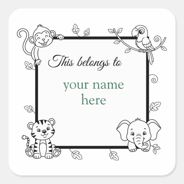 Adesivo Quadrado This belongs to  (Frente)