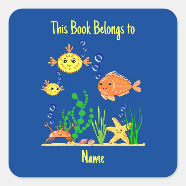 Adesivo Quadrado This Book Belongs To.. Square Stickers personalize (Frente)