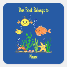 Adesivo Quadrado This Book Belongs To.. Square Stickers personalize