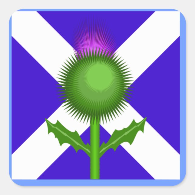 Adesivo Quadrado Thistle e Flag escoceses, (Frente)